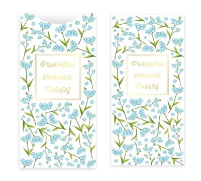 Opakowanie Karnet DL Komunia. Niezapominajki