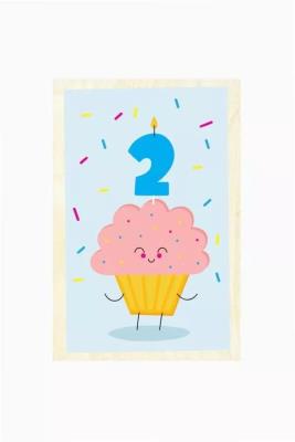 Opakowanie Karnet - Drugie urodziny Babeczka