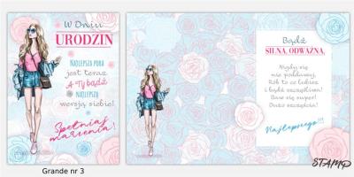 Opakowanie Karnet Grande + koperta wzór nr 03 Urodziny