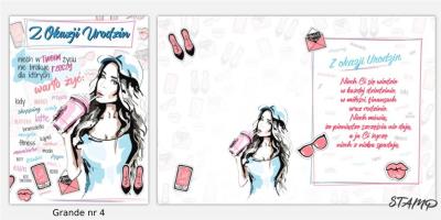 Opakowanie Karnet Grande + koperta wzór nr 04 Urodziny