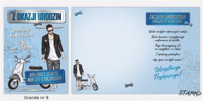 Opakowanie Karnet Grande + koperta wzór nr 09 Urodziny