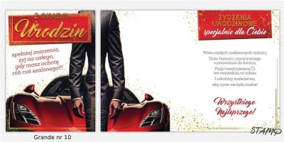 Opakowanie Karnet Grande + koperta wzór nr 10 Urodziny