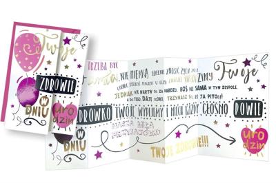 Opakowanie Karnet HR-002 Urodziny damskie