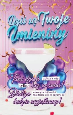 Opakowanie Karnet Imieniny damskie + naklejka