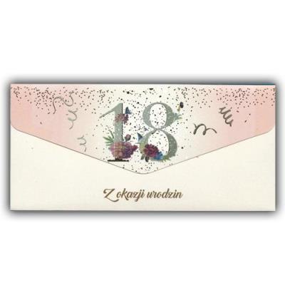 Opakowanie Karnet-koperta Urodziny 18