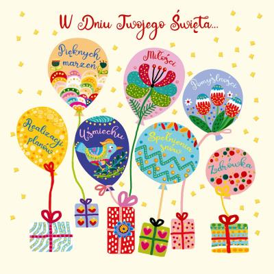 Karnet KW Balonowe Życzenia. Wydawca: Henry. SmakLiter.pl Opakowanie Karnet KW Balonowe Życzenia