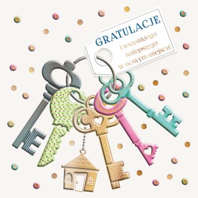 Opakowanie Karnet KW Gratulacje Dom Klucze