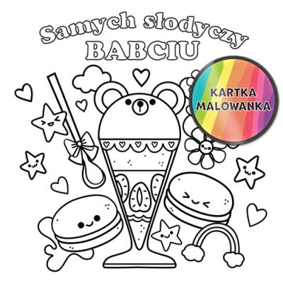 Opakowanie Karnet KW Kolorowanka słodycze Babcia