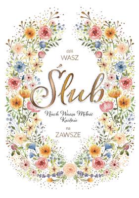 Opakowanie Karnet KW Ślub - Kolorowy pattern