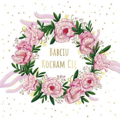 Opakowanie Karnet KW Wianuszek różowy Babcia