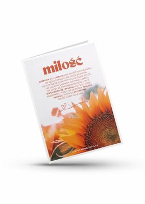 Opakowanie Karnet - Miłość cierpliwa jest... - słonecznik