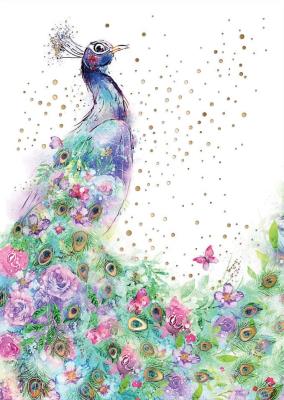 Opakowanie Karnet mini B8 Paw w kwiatach