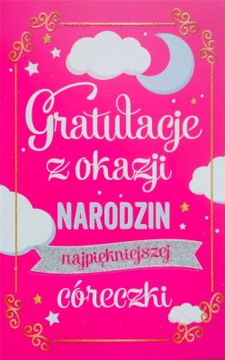 Opakowanie Karnet Narodziny dziewczynka 2K - 086