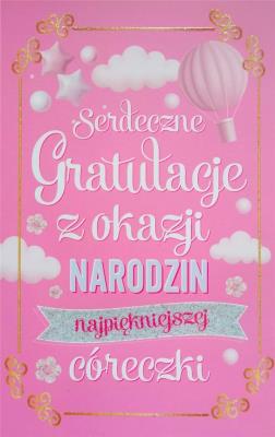 Opakowanie Karnet Narodziny dziewczynka 2K - 088