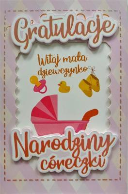 Opakowanie Karnet Narodziny dziewczynka 6K - 013