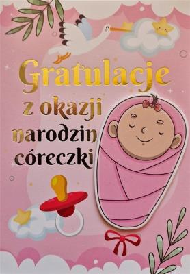 Opakowanie Karnet Narodziny dziewczynka