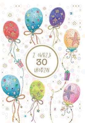 Opakowanie Karnet okolicznościowy Urodziny 30