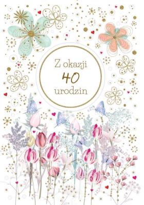 Opakowanie Karnet okolicznościowy Urodziny 40