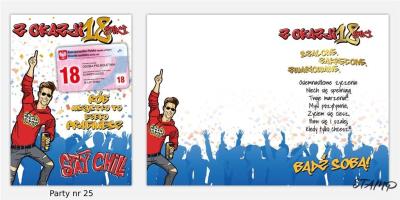 Opakowanie Karnet Party B6 + koperta wzór nr 25 Urodziny 18