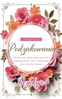 Opakowanie Karnet Podziękowania