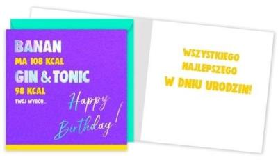 Opakowanie Karnet QR-001 Urodziny (banan, gin i tonic)