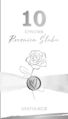 Opakowanie Karnet Rocznica Ślubu 10 - cynowa