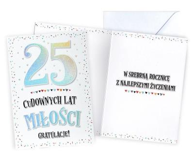 Opakowanie Karnet Rocznica ślubu 25