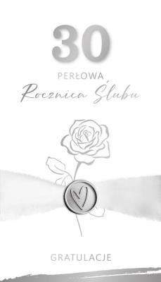 Opakowanie Karnet Rocznica Ślubu 30 - perłowa