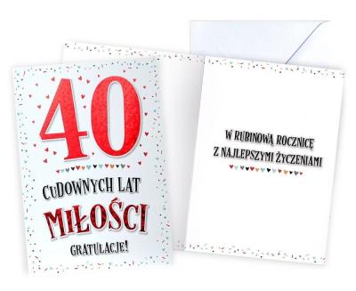 Opakowanie Karnet Rocznica ślubu 40