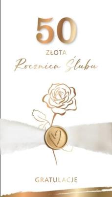 Opakowanie Karnet Rocznica Ślubu 50 - złota