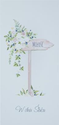 Karnet Ślub DL S50 - Drogowskaz MIŁOŚĆ. Wydawca: MAK. SmakLiter.pl Opakowanie Karnet Ślub DL S50 - Drogowskaz MIŁOŚĆ