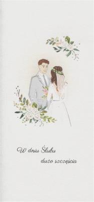 Karnet Ślub DL S59 - Para Młoda w kwiatach. Wydawca: MAK. SmakLiter.pl Opakowanie Karnet Ślub DL S59 - Para Młoda w kwiatach