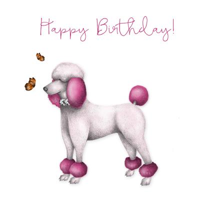 Okładka książki Karnet Swarovski kwadrat CL0307 Urodzinowy pudel