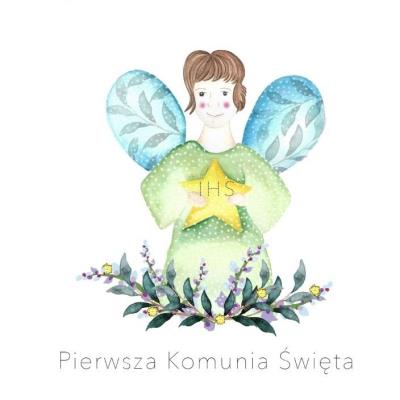 Opakowanie Karnet Swarovski kwadrat CL106 Komunia Chłopiec