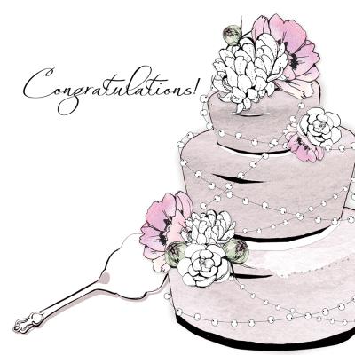 Opakowanie Karnet Swarovski kwadrat CL1205 Ślub gratulacje tort