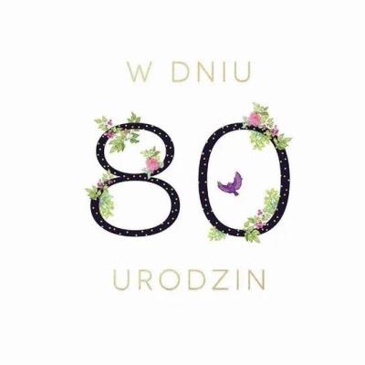 Opakowanie Karnet Swarovski kwadrat CL1880_PO Urodziny 80