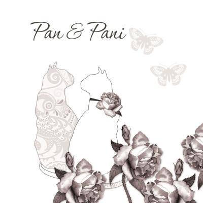 Opakowanie Karnet Swarovski kwadrat Koty i motyle