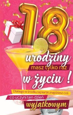 Opakowanie Karnet Urodzinowy 18 + naklejka