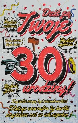 Opakowanie Karnet Urodzinowy 30