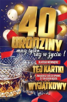 Opakowanie Karnet Urodzinowy 40 + naklejka