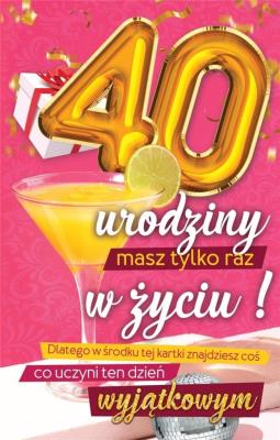 Opakowanie Karnet Urodzinowy 40 + naklejka