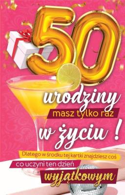 Opakowanie Karnet Urodzinowy 50 + naklejka