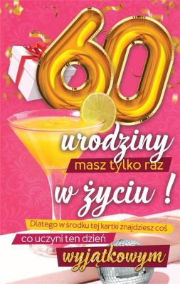 Opakowanie Karnet Urodzinowy 60 + naklejka