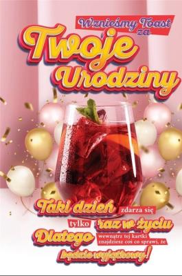 Opakowanie Karnet Urodzinowy + naklejka