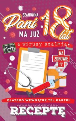 Opakowanie Karnet Urodzinowy z receptą 18 JCX - 043