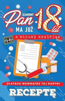 Opakowanie Karnet Urodzinowy z receptą 18 JCX - 044