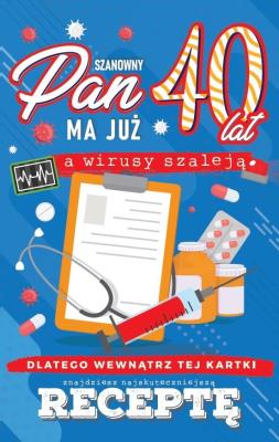Opakowanie Karnet Urodzinowy z receptą 40 JCX - 047