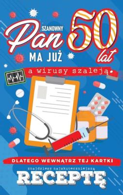 Opakowanie Karnet Urodzinowy z receptą 50 JCX - 049