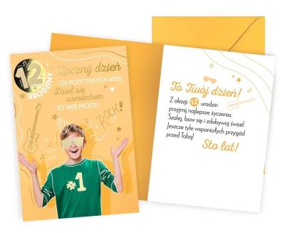 Opakowanie Karnet Urodziny 12 chłopiec