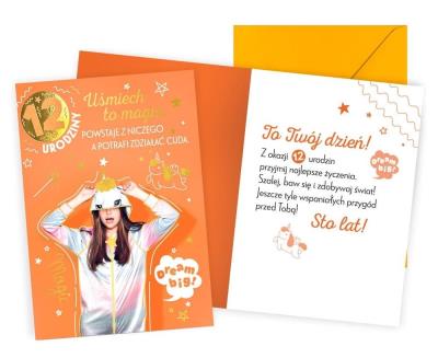 Opakowanie Karnet Urodziny 12 dziewczynka